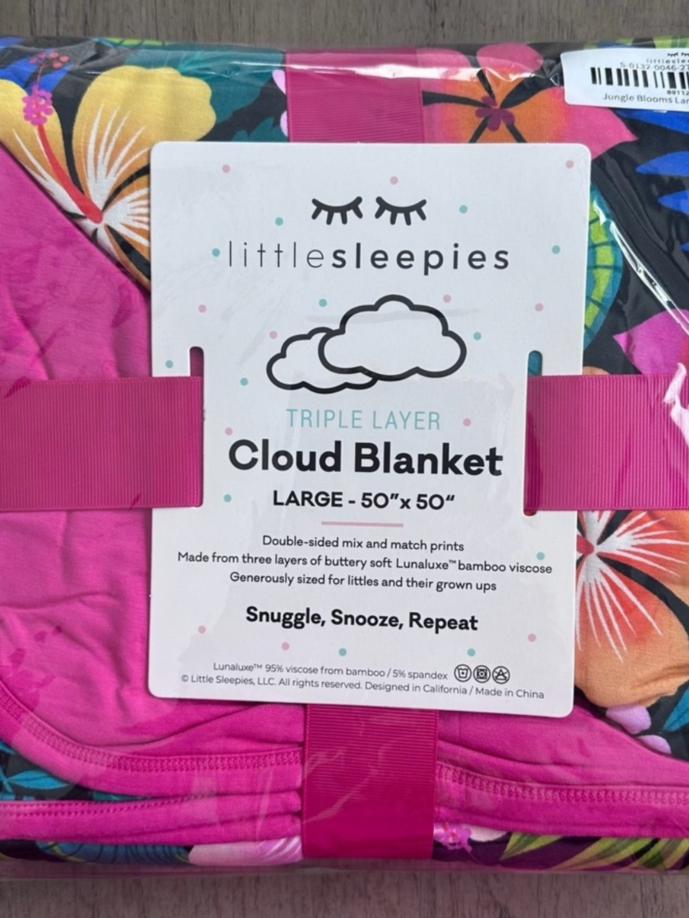 Little Sleepies Triple Layer Cloud Blanket - jungle blooms